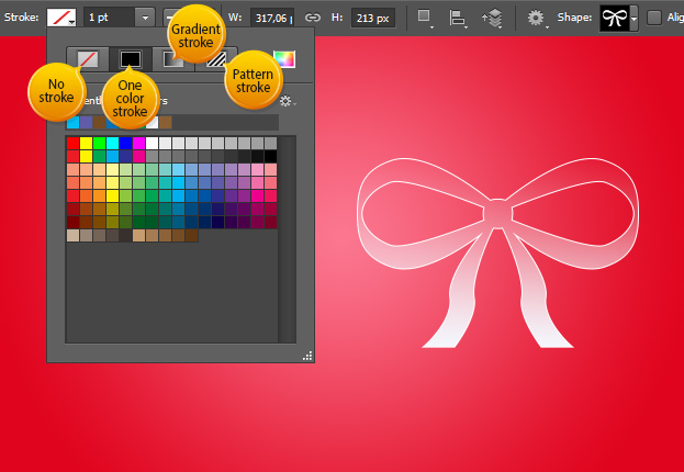 Vector Layer Shape Options in Photoshop CS6