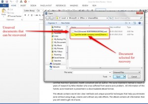 How to Recover files in Word 2013