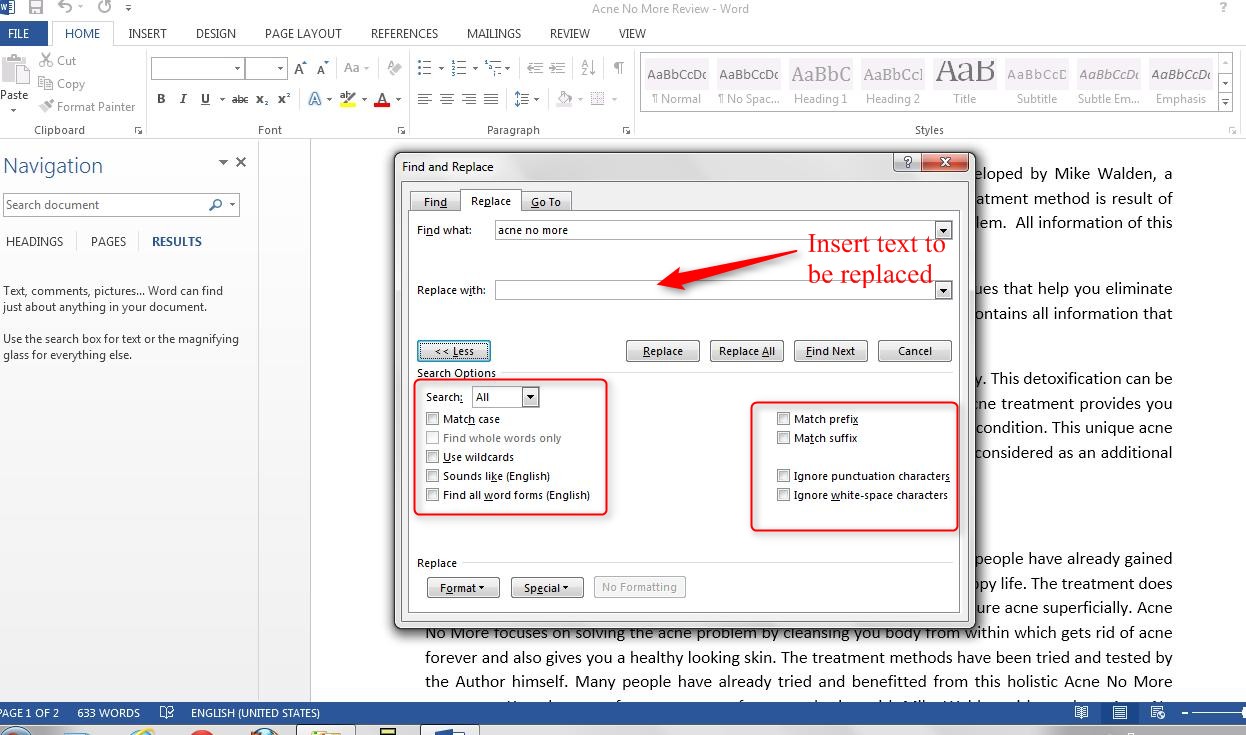 Using Find And Replace Option In Word 2013 WizApps