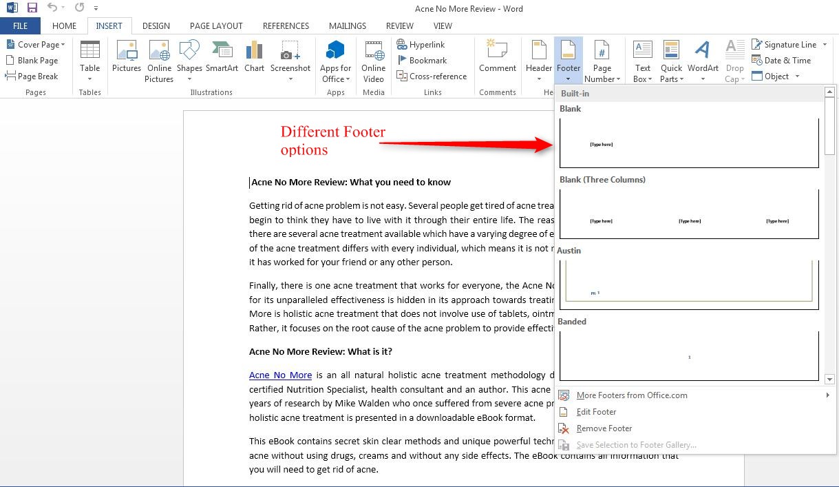 Insert Header Footer Page Number In Word 2013 WizApps