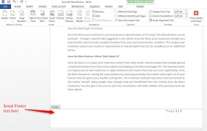 Insert Header, Footer and Page Number in Word 2013