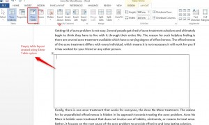 How to insert a Table in Word 2013