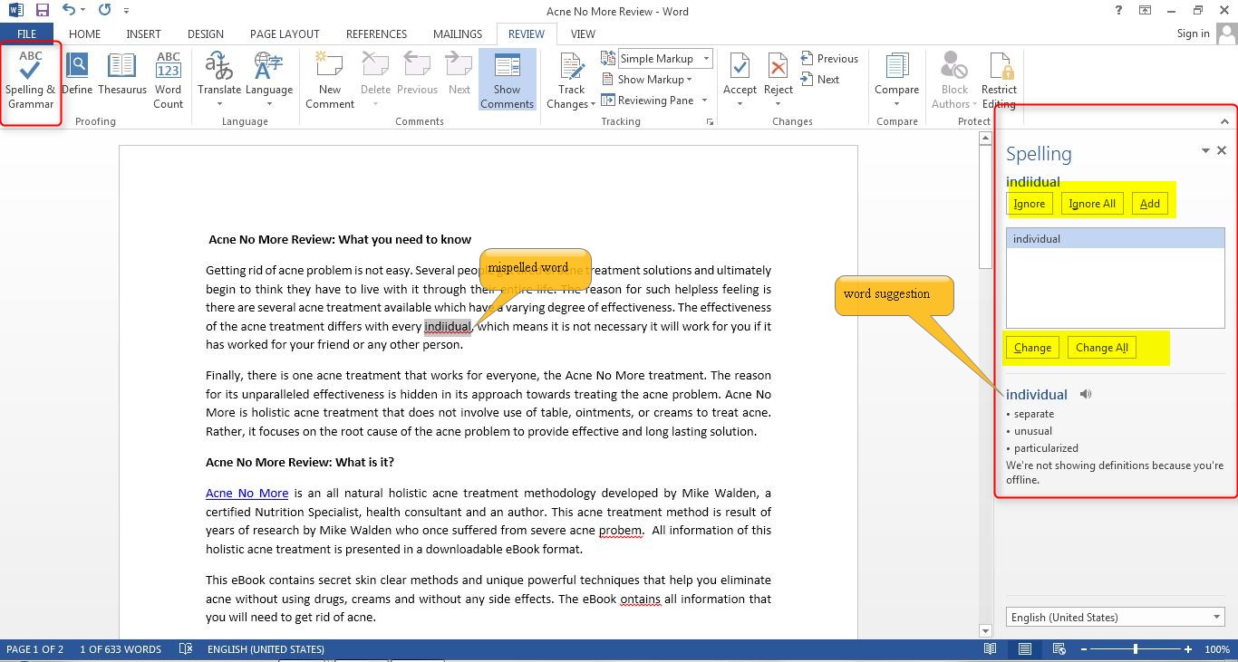 Using Spelling Grammar Check In Word 2013 WizApps