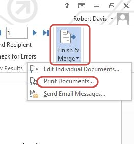 mail merge-finish and merge