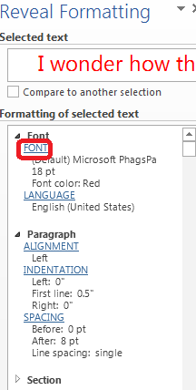 How to Reveal Formatting in Word 2013 3