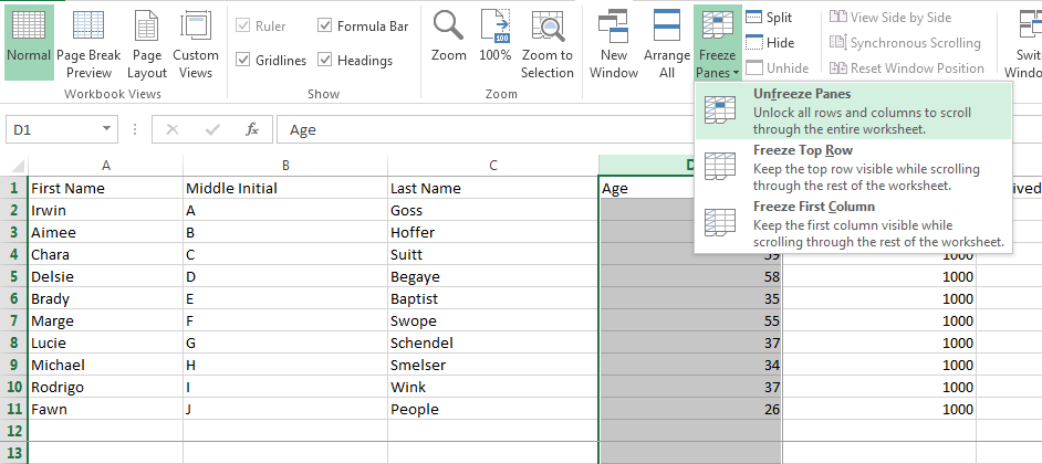 How To Freeze Panes In Excel 2013 Tutorials Tree Learn Photoshop 