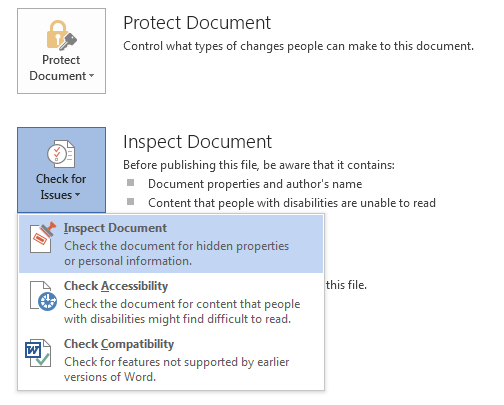 How to Use Document Inspector in Word 2013 3