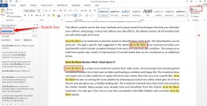 Using Find and Replace option in Word 2013