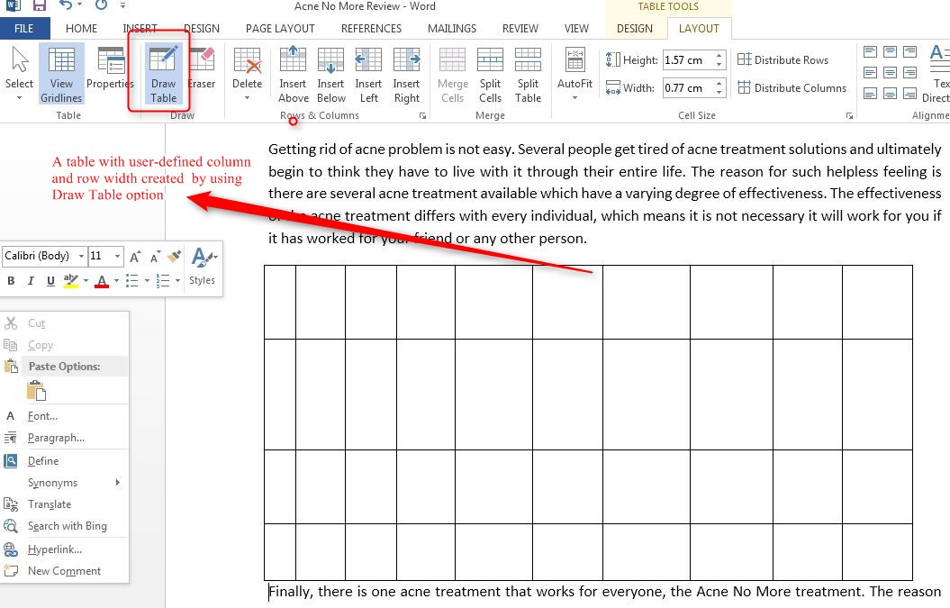 How To Insert A Table In Word 2013 Tutorials Tree Learn Photoshop 