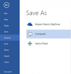 Saving Word 2013 Documents to SkyDrive
