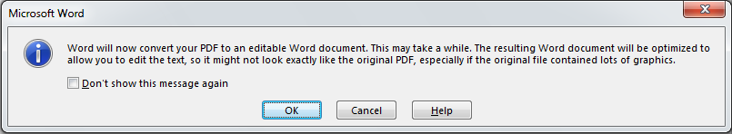 How to Convert Text from a PDF into an Editable Document in Word 2013 3