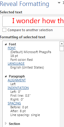 How to Reveal Formatting in Word 2013 2