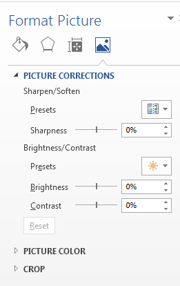 How to Change Image Brightness, Sharpness and Contrast in Word 2013 4