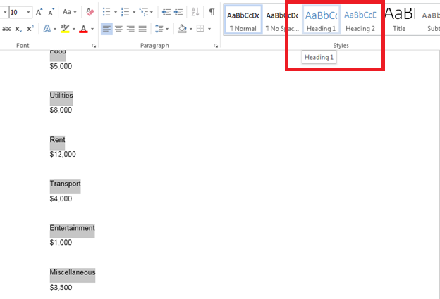 How to Create a Table of Contents in Word 2013 2