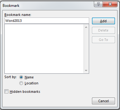 How to Add and Remove Bookmarks in Word 2013 4