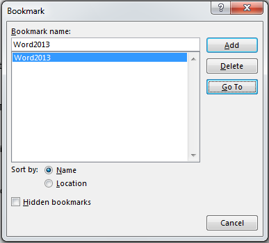 How to Add and Remove Bookmarks in Word 2013 6